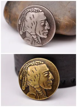 10X 30*30mm Antique Bronze/Prata Metade Ocidental Dallor Níquel Indian Head Moeda Concho Para Selas Headstall Amarra Couro