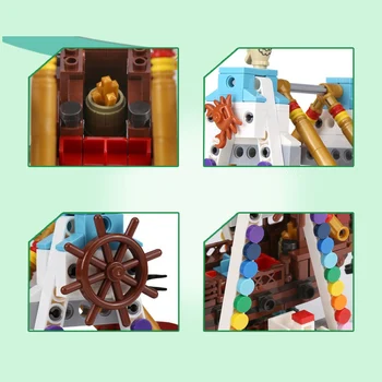 300+ Parque de Diversões Roda Gigante Blocos de Construção do Modelo de navio Pirata Tijolos de Brinquedos Para as Crianças Educacionais Presentes