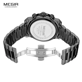 MEGIR 2019 Homens de Negócio de Relógios de Quartzo Exército de Desporto Cronógrafo relógio de Pulso de Homem de melhor Marca de Luxo Relogios Masculinos 2108 Preto