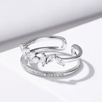 Sodrov Autêntica jóia da prata 925 Esterlina, anel de Prata Ajustado Casamento, Anel de Noivado de Zircônia Cristal do anel de Dedo Para as Mulheres