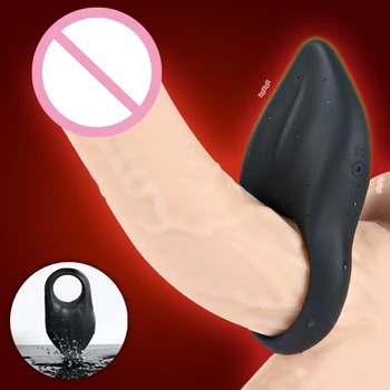 Masculino Vibrar Pênis CockRing Vibrador Estimulador do Clitóris para as Mulheres retardar a Ejaculação brinquedo do Sexo Para um Casal de Adultos Produto Sex Shop