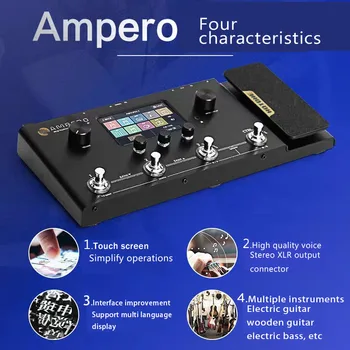 Hotone Ampero de Guitarra, Amplificador de Baixo IR Armários de Simulação Multi-Linguagem Efeitos de Pedal de Expressão OTG Interface de Áudio USB MP-100