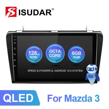 ISUDAR V72 QLED Android 10 Auto Rádio Para MAZDA 3 2004 2005 2006 A 2009 de Navegação GPS Car Multimedia 8-Core memória RAM 6G DVR 4G não 2din