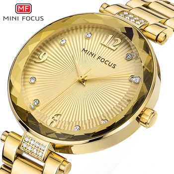 MINIFOCUS de Luxo Ladys Assistir Mulheres Relógios de pulso de Moda Casual Mulheres Relógios de Quartzo Impermeável Relógio Feminino Montre Femme