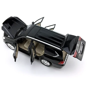1:24-Liga Fundido Carro Modelo Lexus LX570 Brinquedo Veículo de Excelente Qualidade Para a Coleta de Puxar de Volta de Carro com Som e Luz
