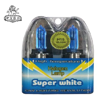2Pcs H15 12V 15/55W Carros faróis de halogéneo lâmpadas de Vidro Azul Escuro branco de luz para o campo de golfe de Alto brilho e alta qualidade de lâmpadas