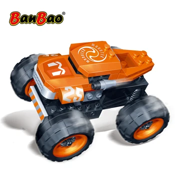 BanBao Velocidade de Corrida de Carro Puxar para Trás do Veículo Técnica Tijolos Educacionais, Blocos de Construção Crianças Criativas Modelo de Brinquedos para meninos de Presente