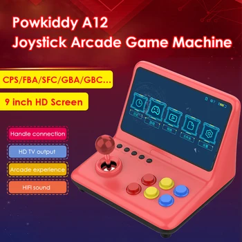 POWKIDDY A12 9 polegadas IPS Arcade Joystick de Jogos de Console com 32GB de 2000 Jogos Gamepad CPU Quad-core Simulador de Jogos de Vídeo do Console